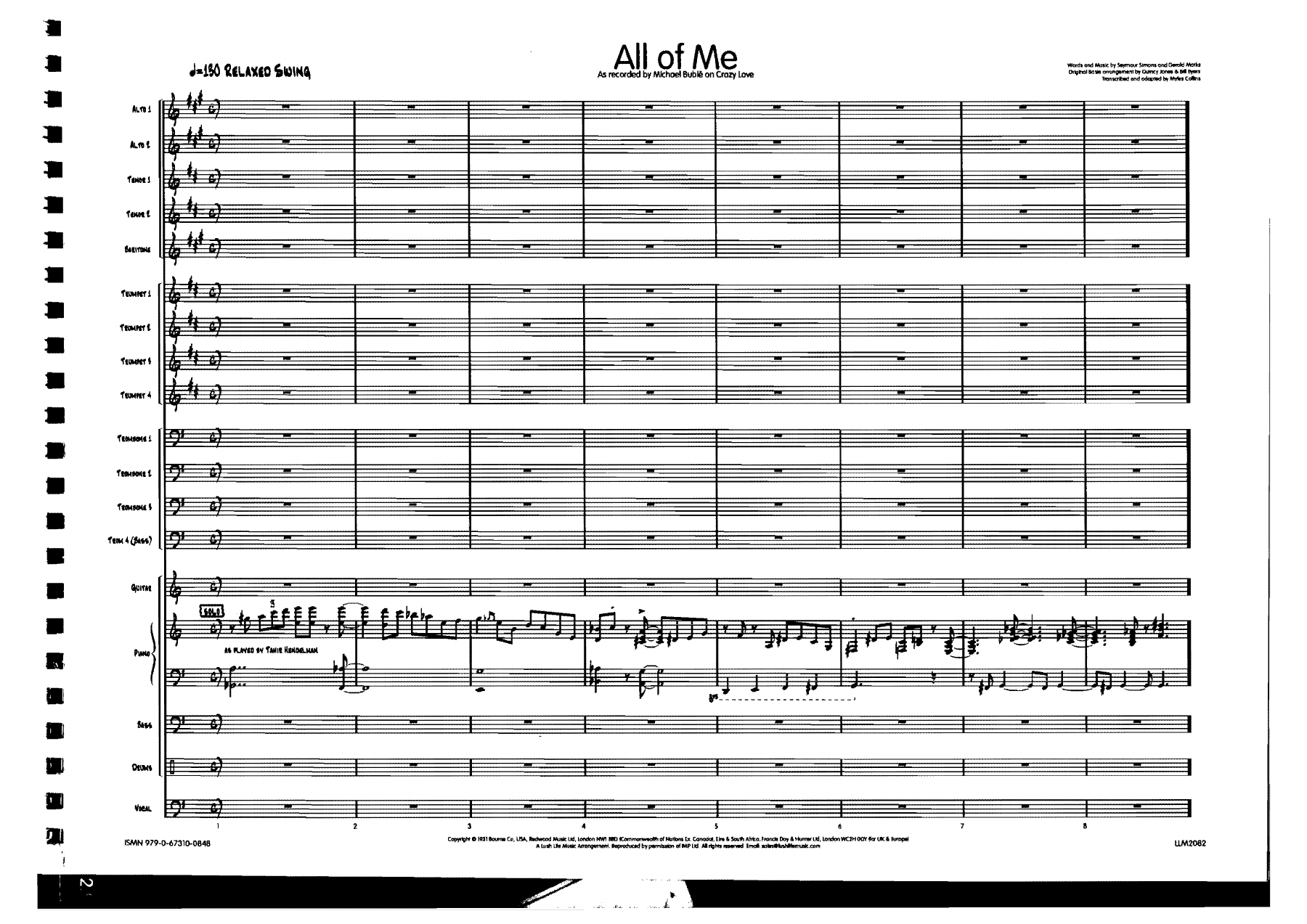 All Of Me (M.Collins) M.Buble — sheet music preview