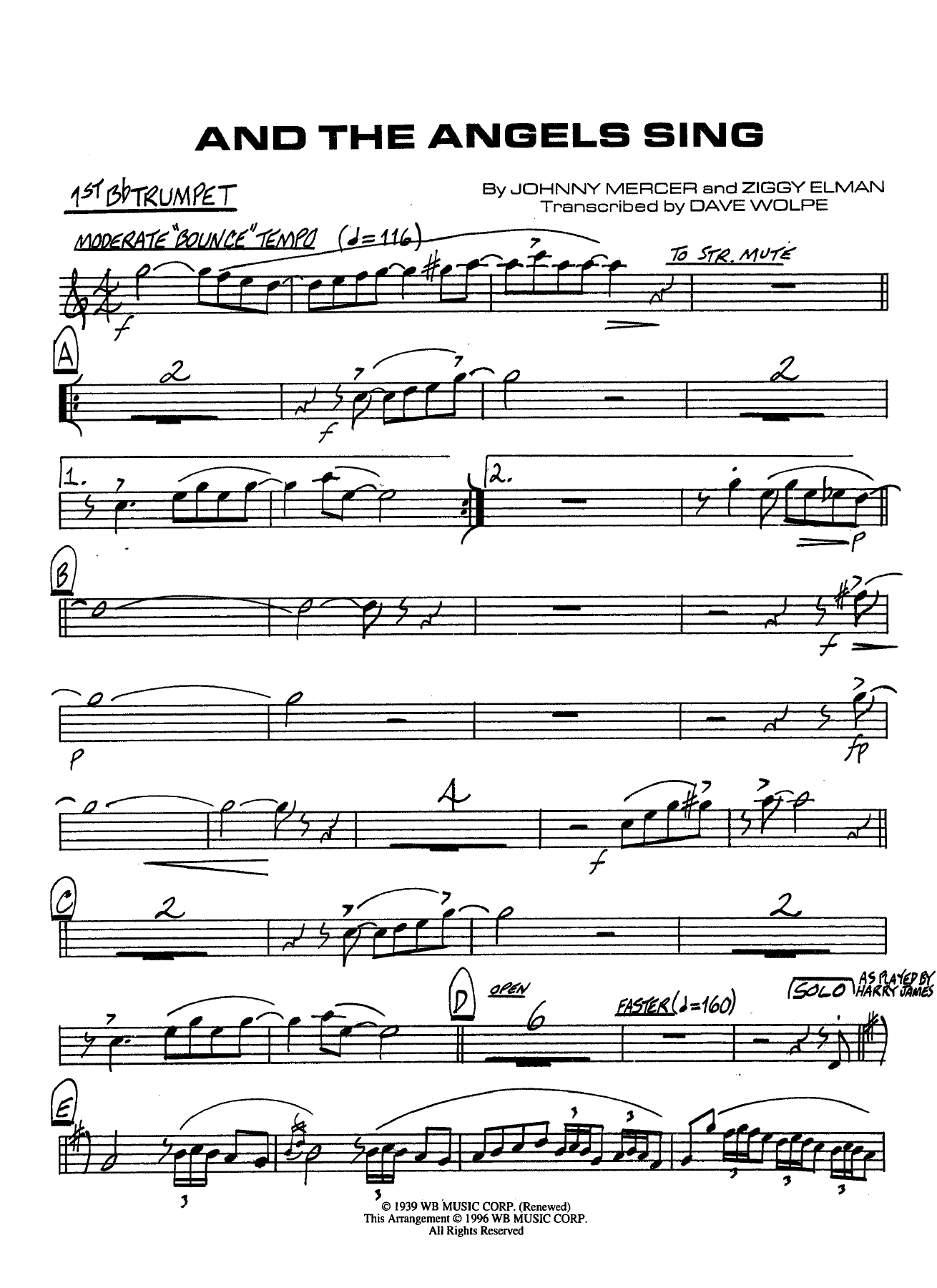 And The Angels Sing (D.Wolpe) Voc — sheet music preview