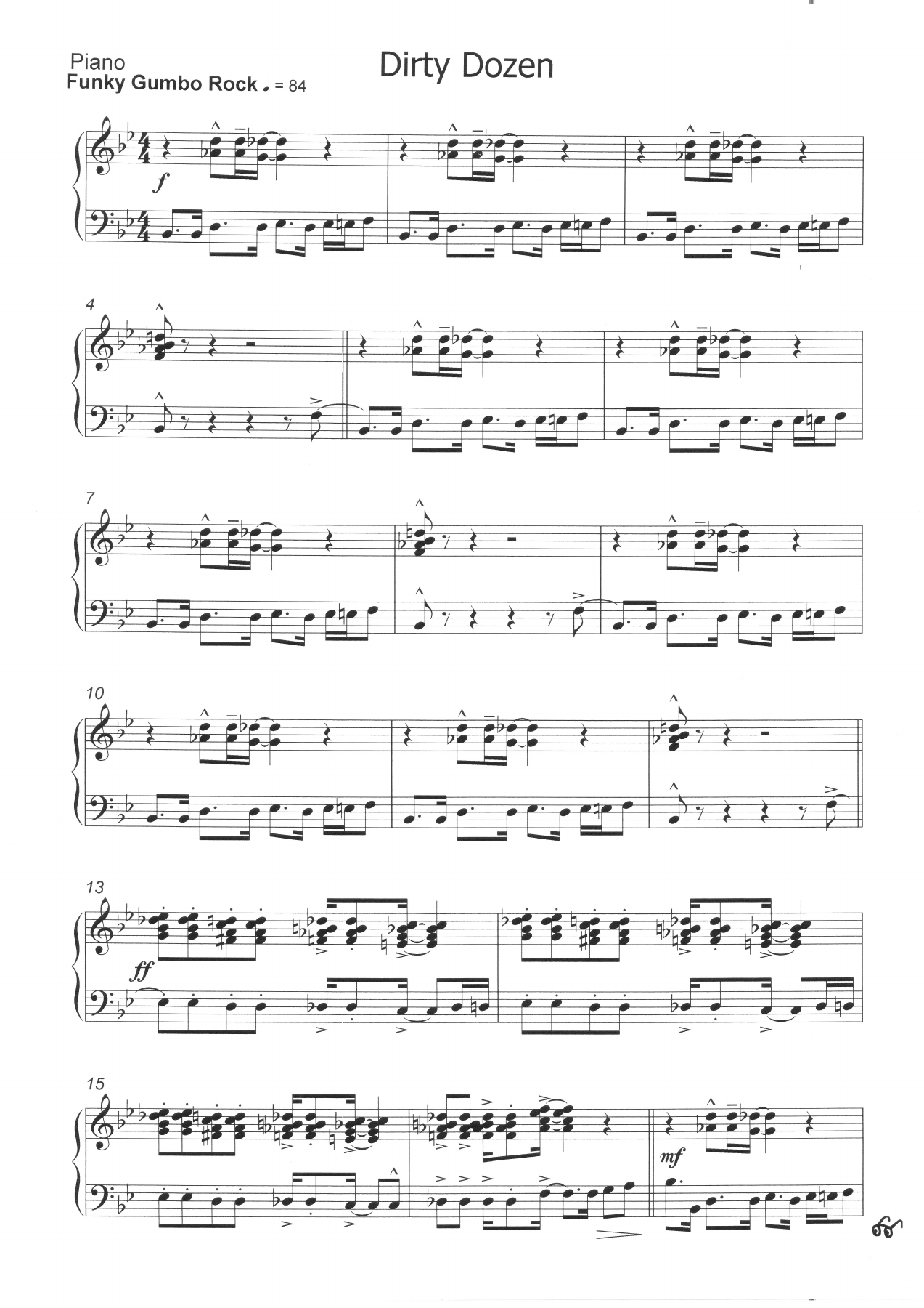 Dirty Dozen — Big Band sheet music by A.Clark | Jazz Standard