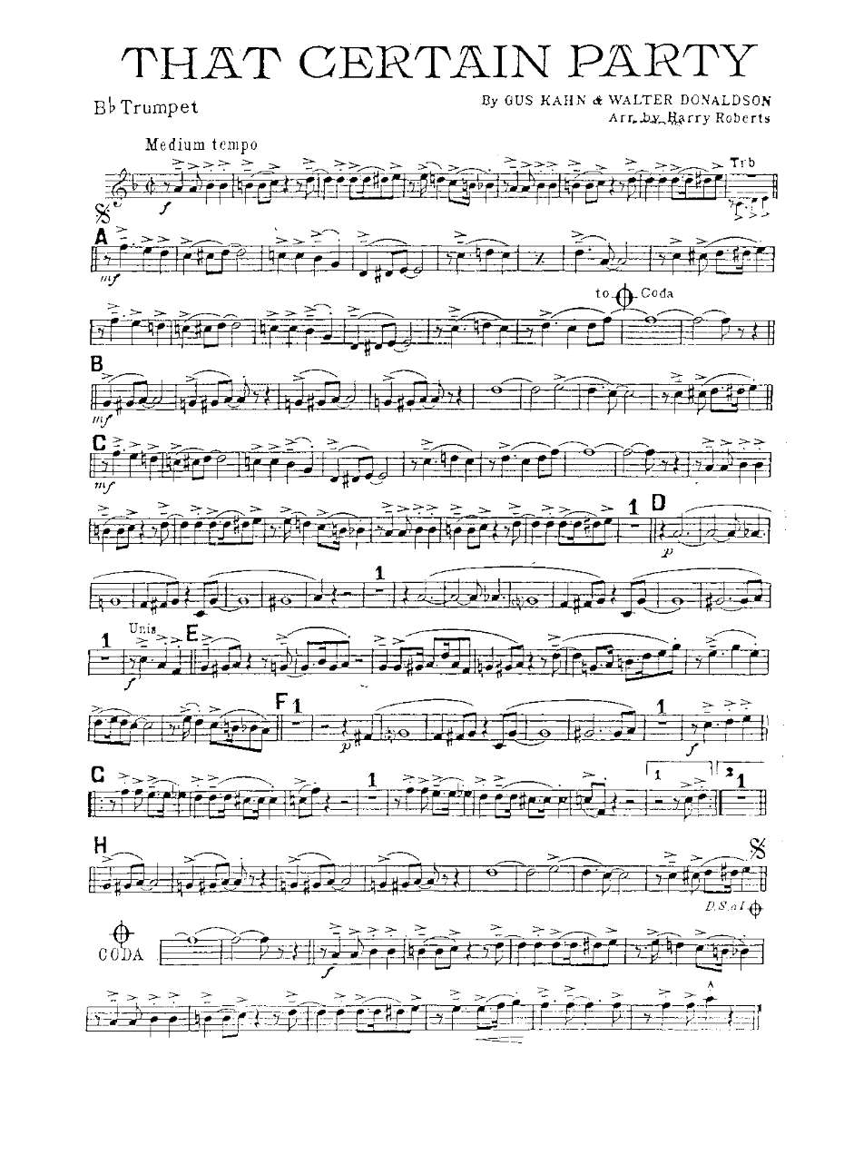 That Certain Party Vocal in Eb — sheet music preview