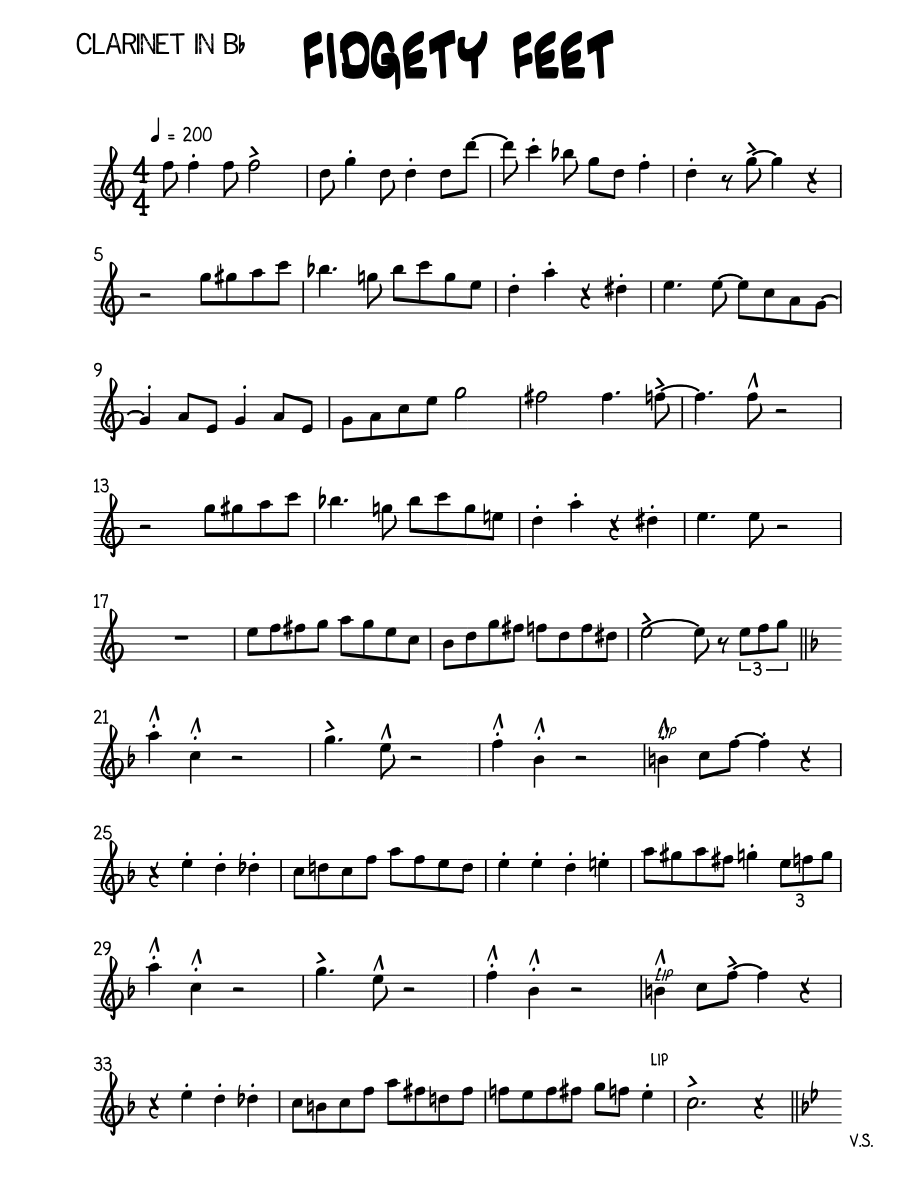 Fidgety Feet - Levine - 1113 — sheet music preview