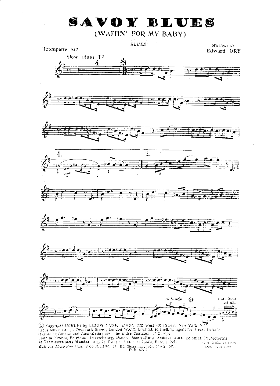 Savoy Blues — sheet music preview