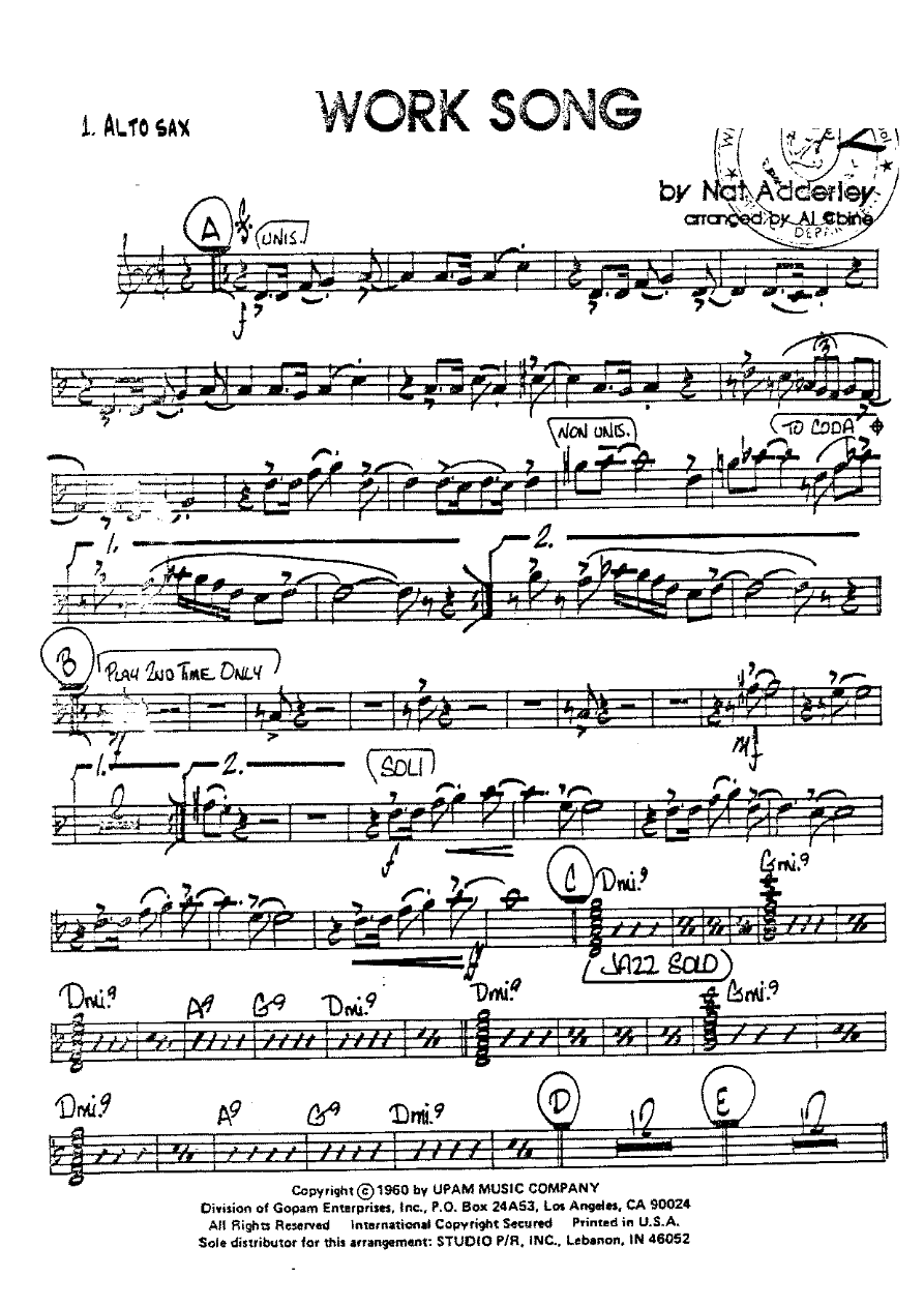 Work Song — sheet music preview