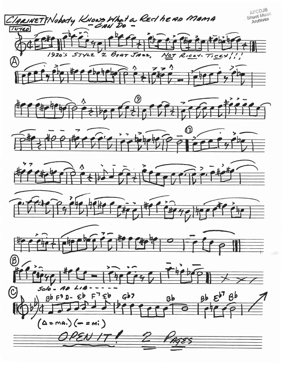 Nobody Knows What A Redhead Mama Can Do - Unknown - 1114 — sheet music preview