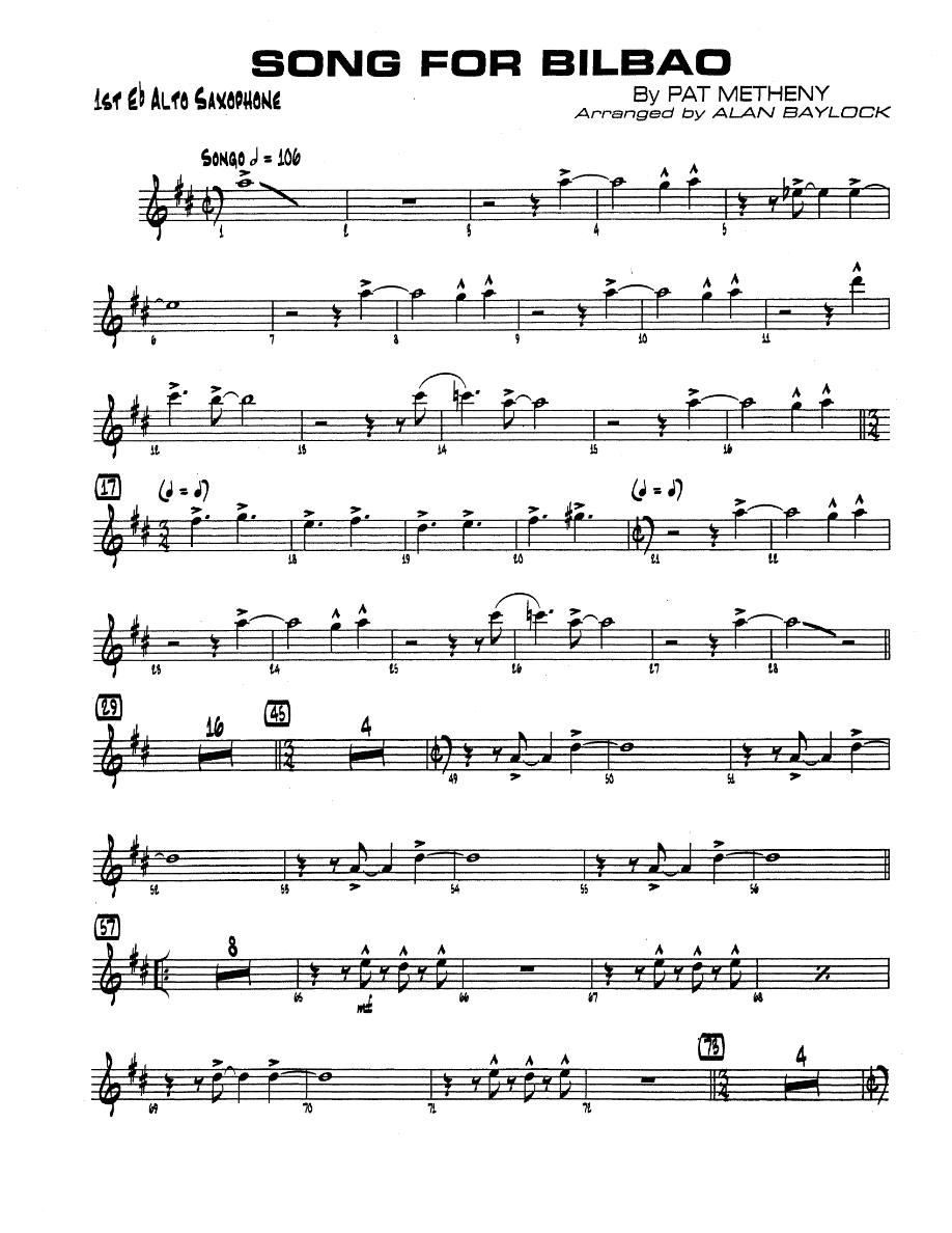 Song For Bilbao (A.Baylock) MP3 — sheet music preview