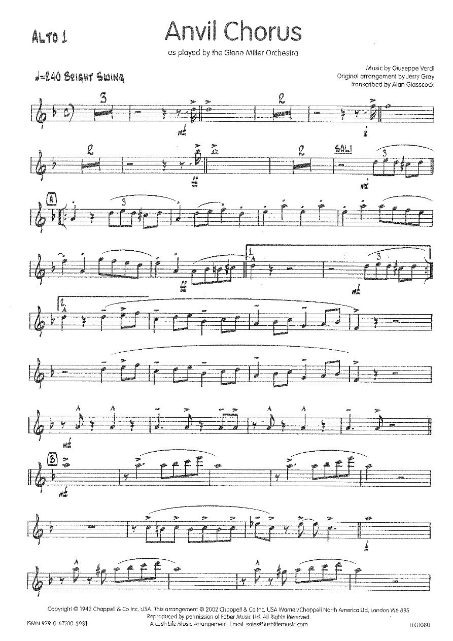 Anvil Chorus (A.Glasscock) G.Miller — sheet music preview