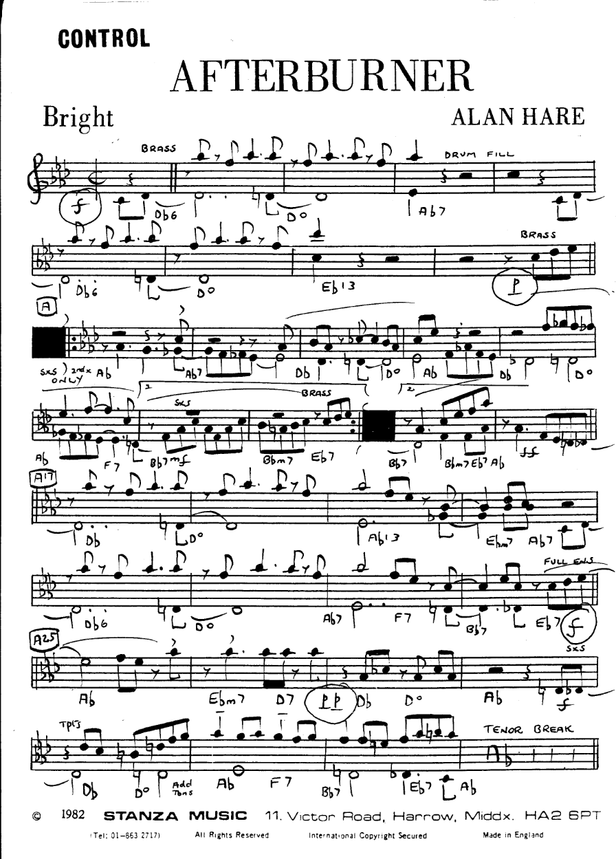 Afterburner (A.Hare) MP3 — sheet music preview