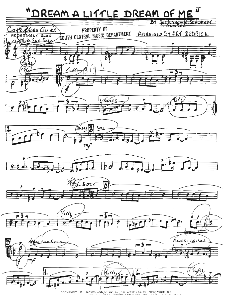 Dream A Little Dream Of Me — sheet music preview