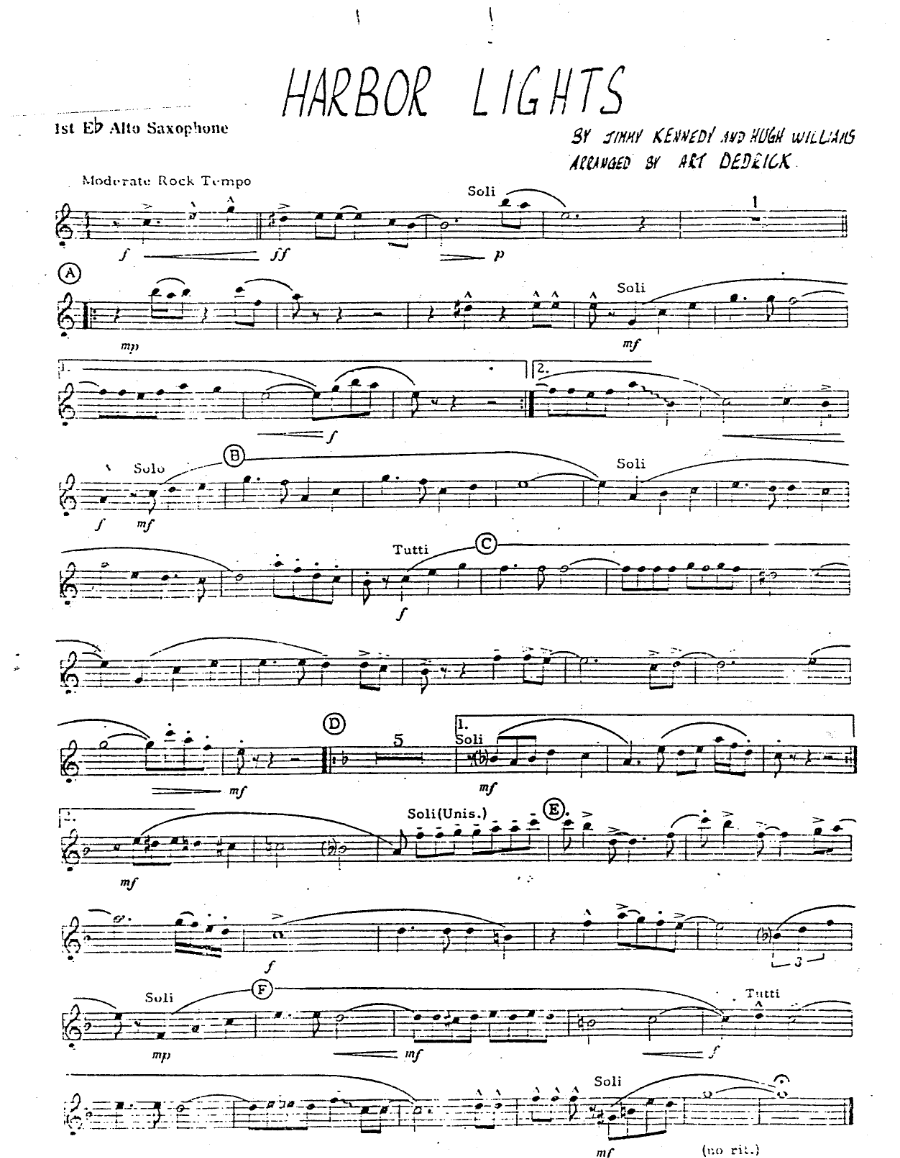Harbor Lights — sheet music preview