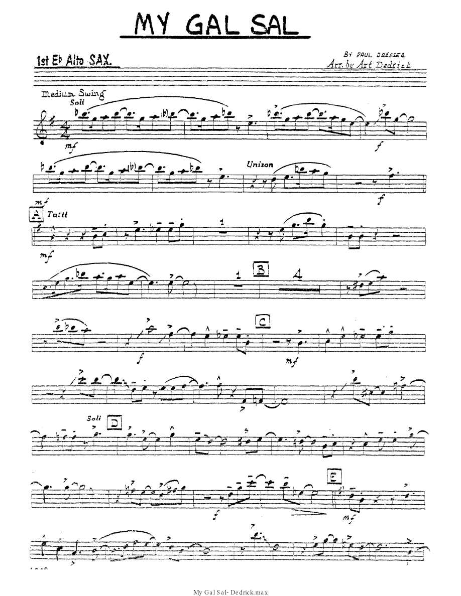 My Gal Sal — sheet music preview