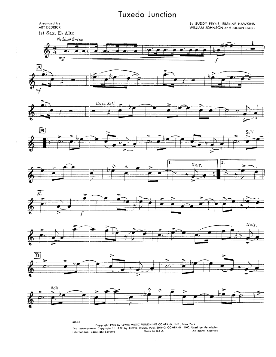 Tuxedo Junction — sheet music preview