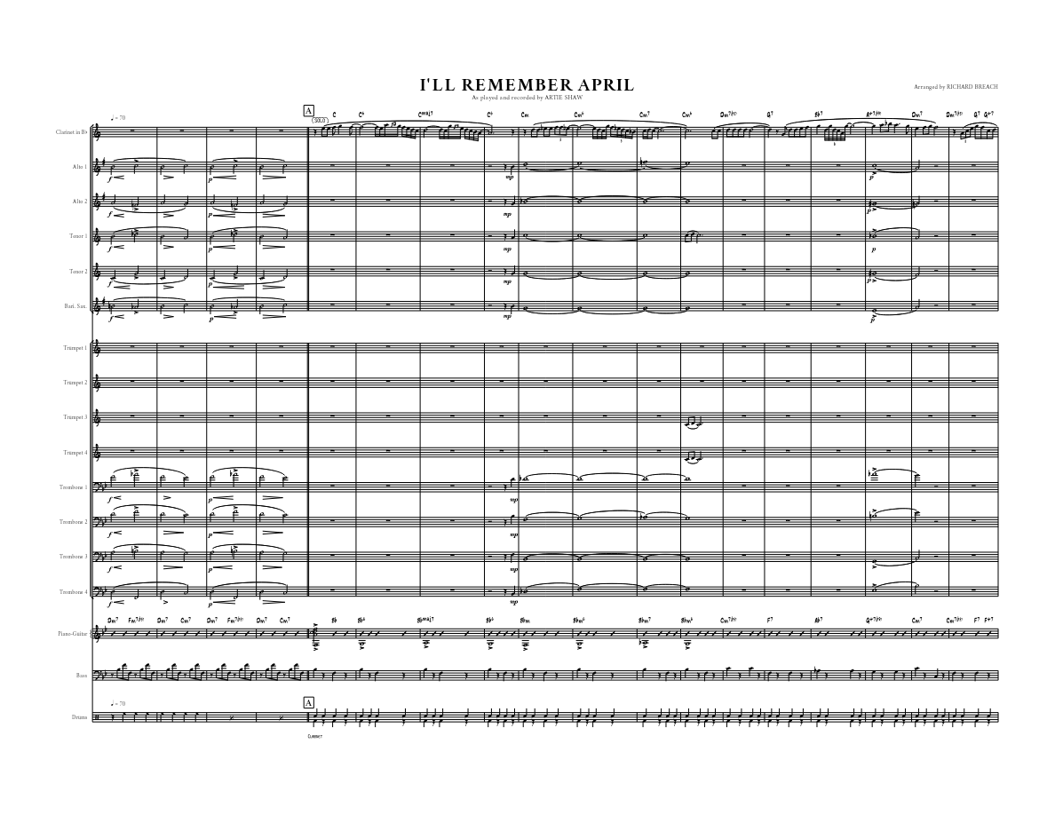 I'll Remember April (R.Breach) A.Shaw-T.Dorsey) MP3 — sheet music preview
