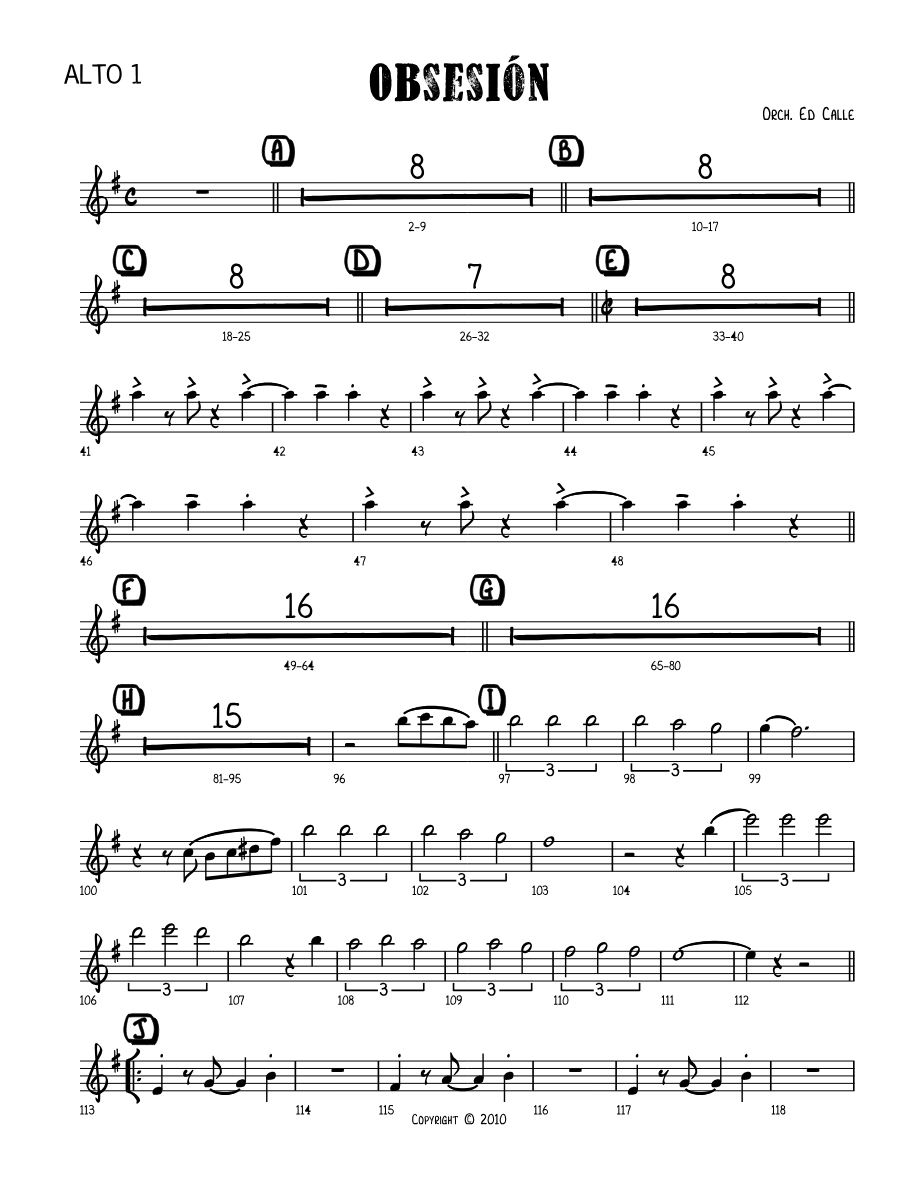 Obsesion (Ed Calle) D.Valentin — sheet music preview