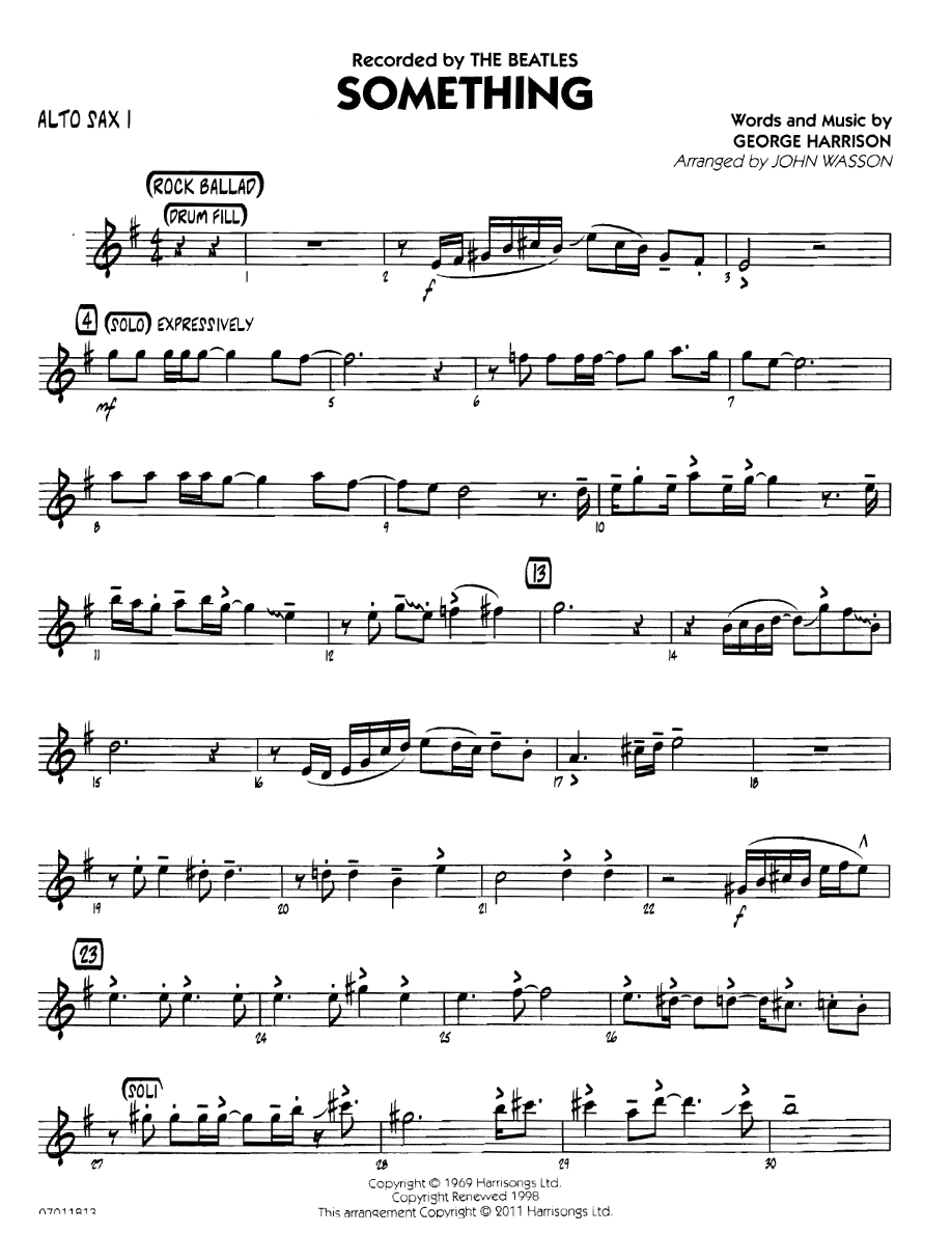 Something (J.Wasson) Beatles — sheet music preview
