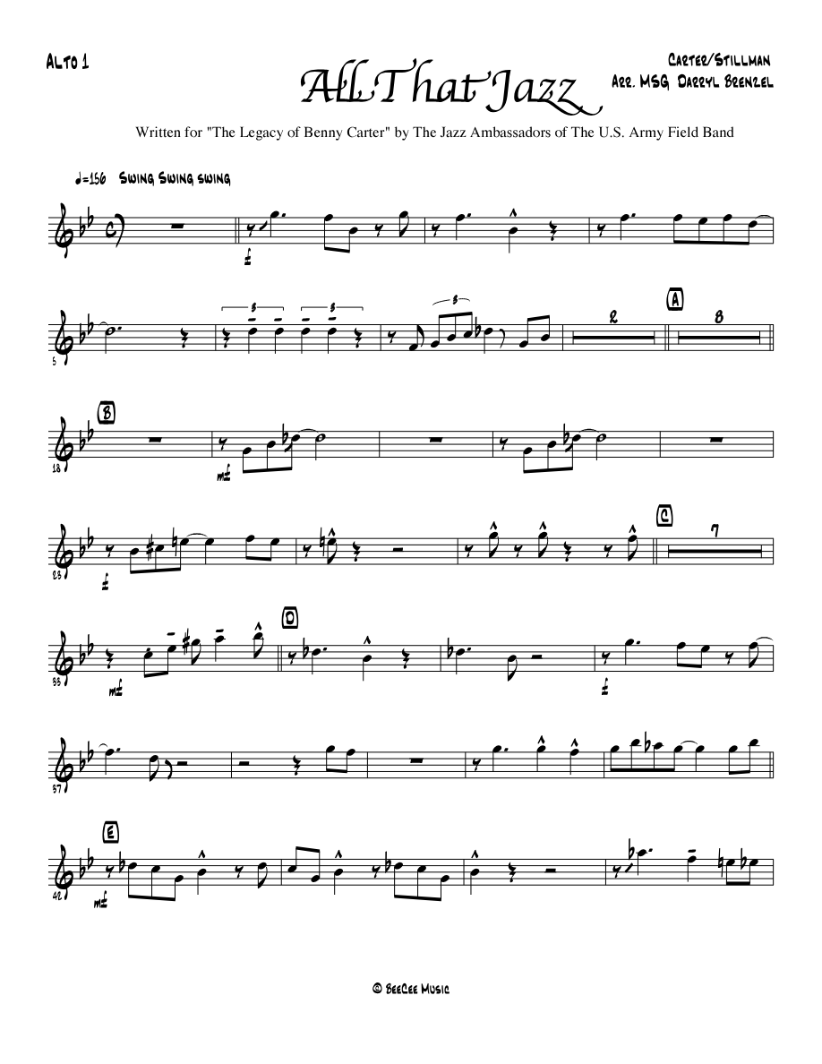 All That Jazz (D.Brenzel) Voc — sheet music preview