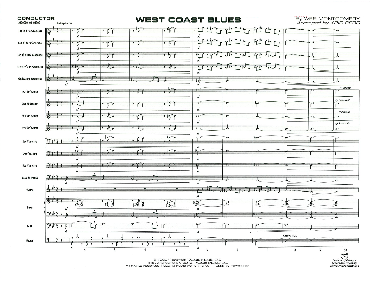 West Coast Blues (K.Berg) MP3 — sheet music preview