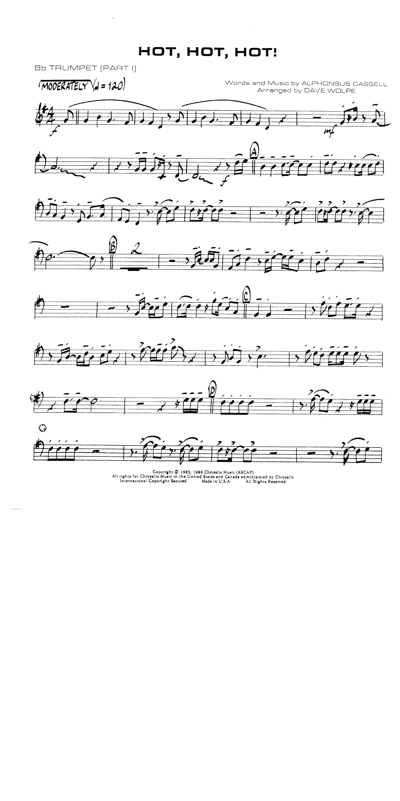 Hot Hot Hot-D.Wolpe - SA,ST,Trp,Trb, Rhythm — sheet music preview