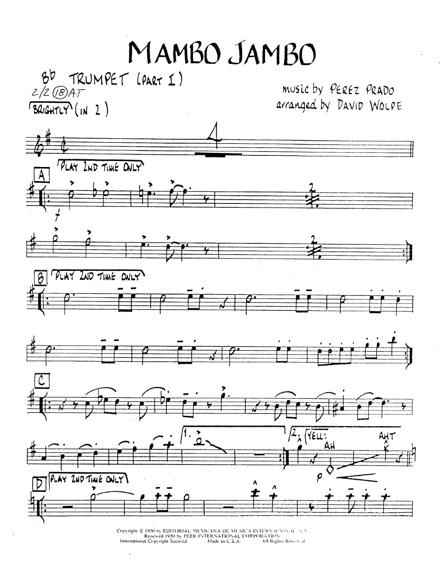 Mambo Jambo — sheet music preview