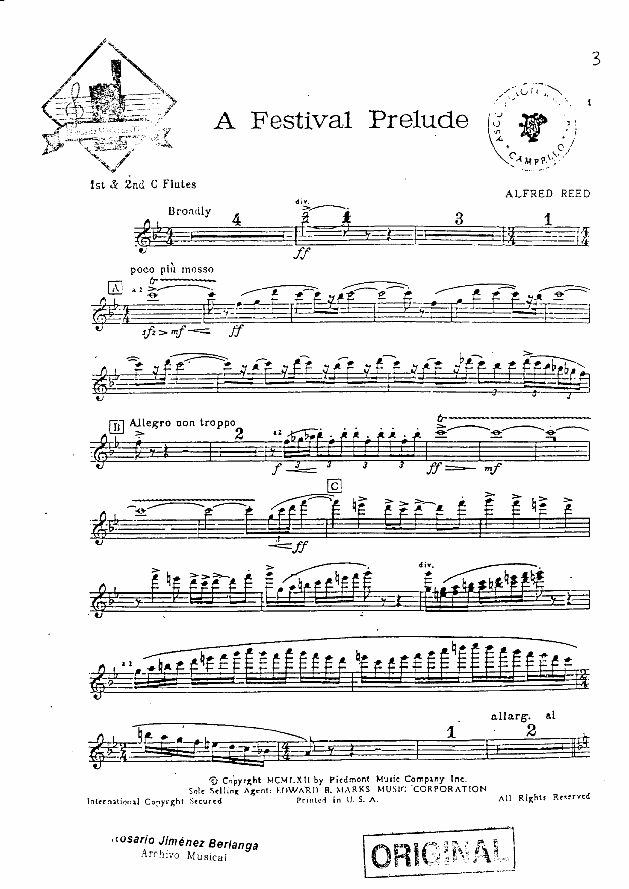 A festival Prelude — sheet music preview