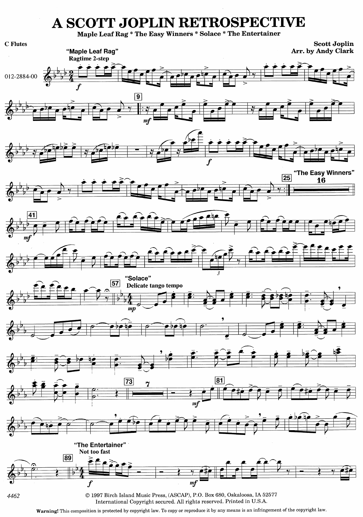 A Scott Joplin Retrospective — sheet music preview