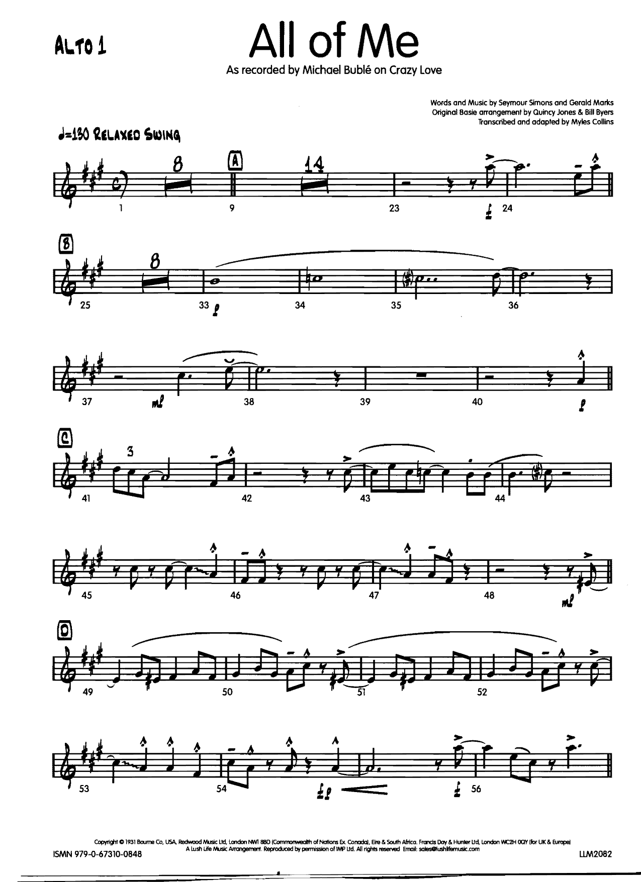 All of me Alto — sheet music preview
