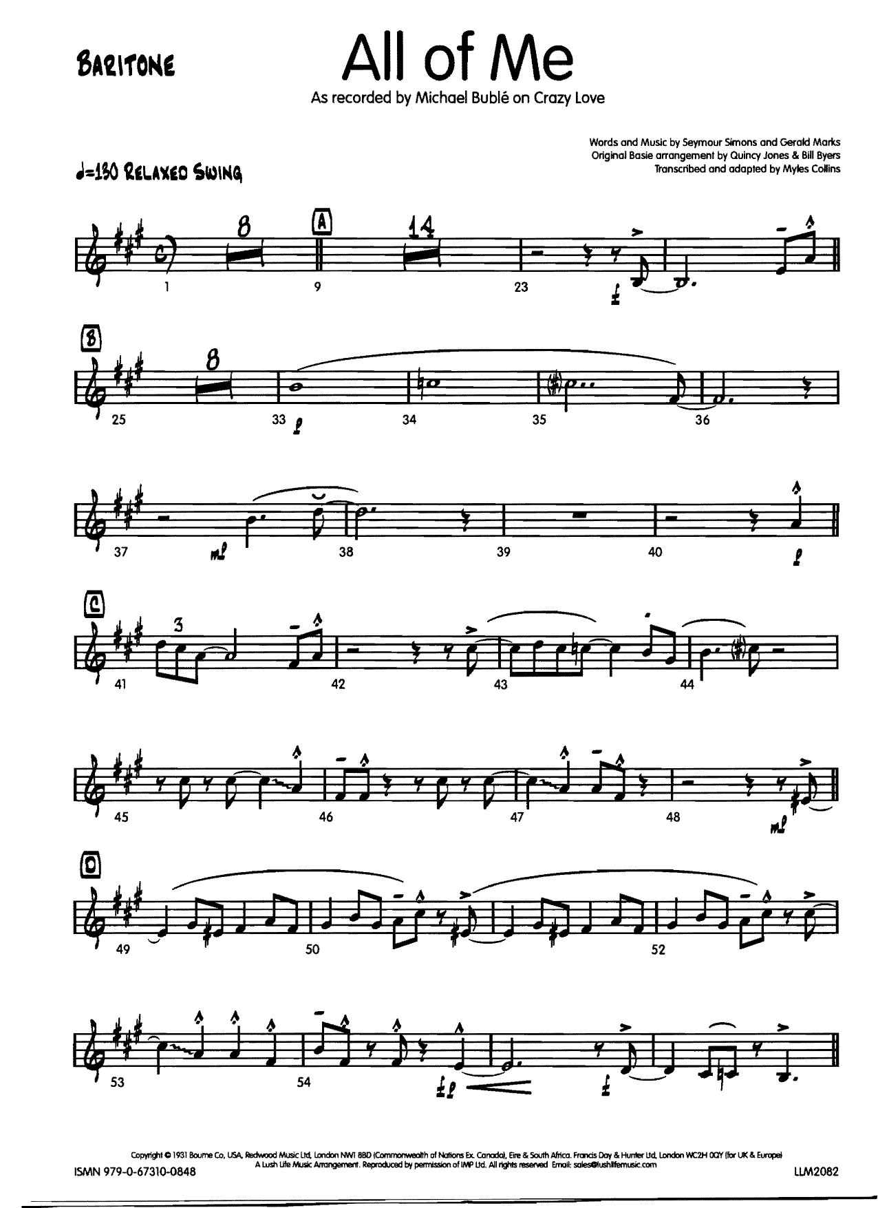 All of me Baritone — sheet music preview