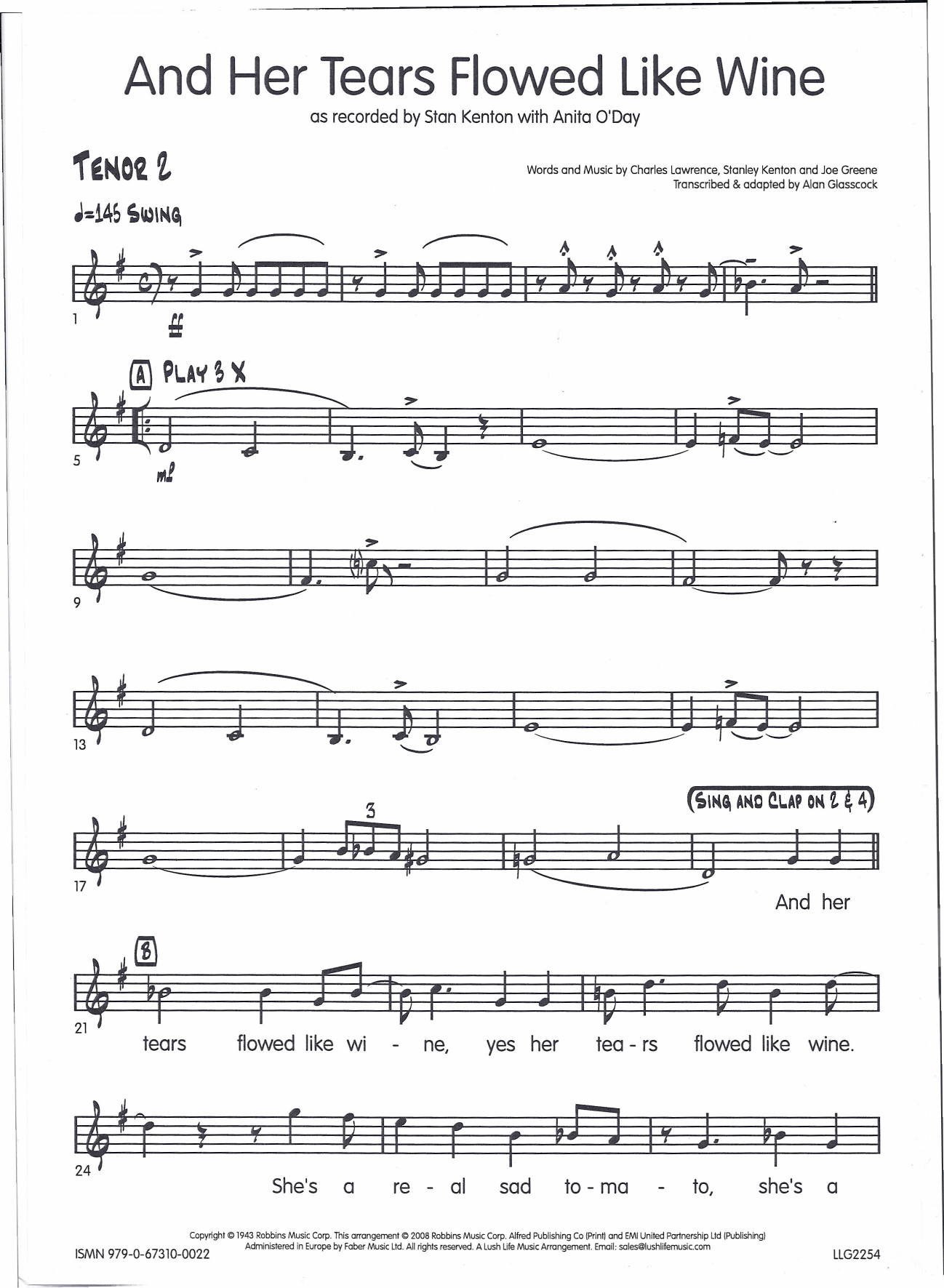 TenorSax2 — sheet music preview