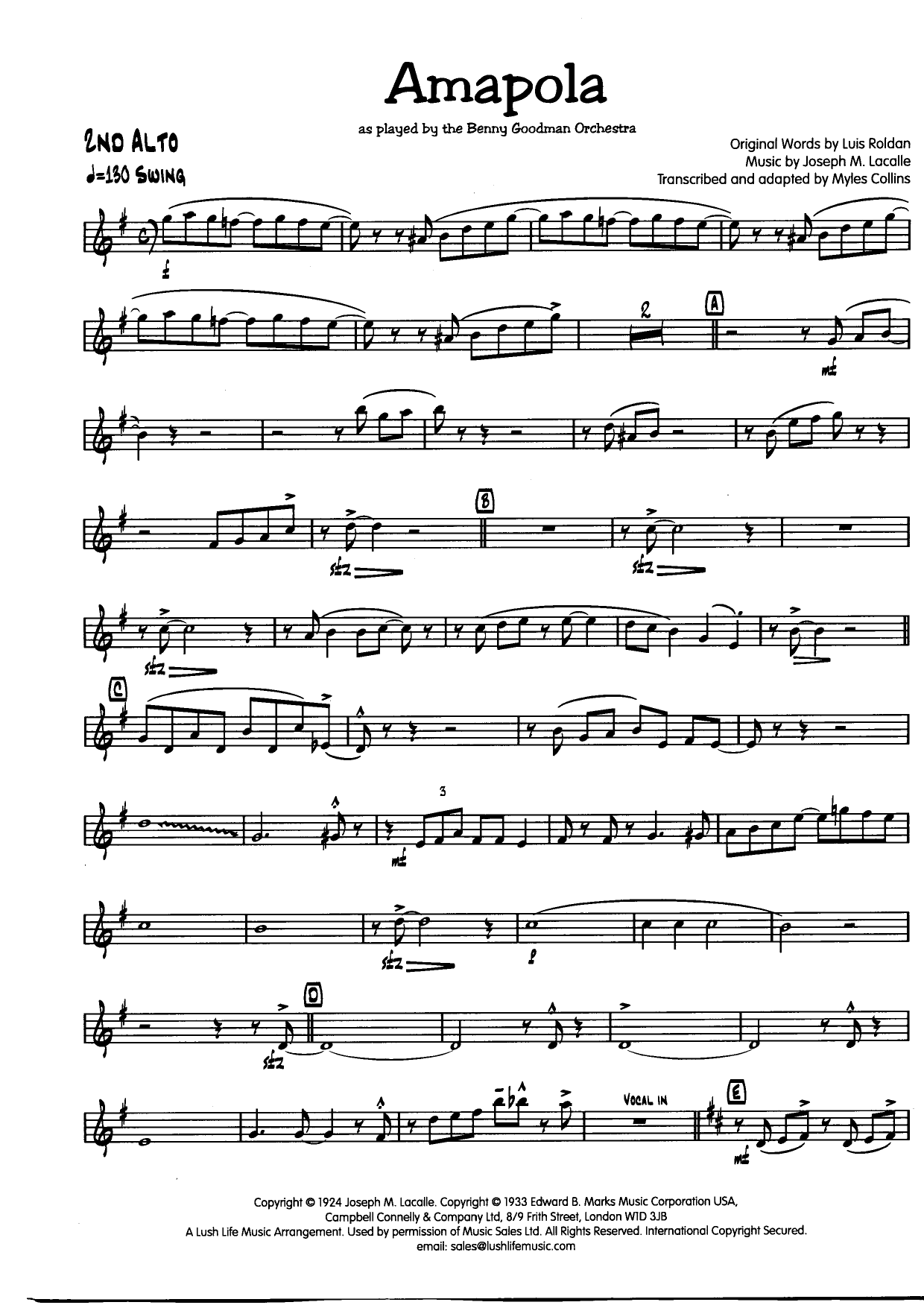 Amapola 2 Alto001 — sheet music preview