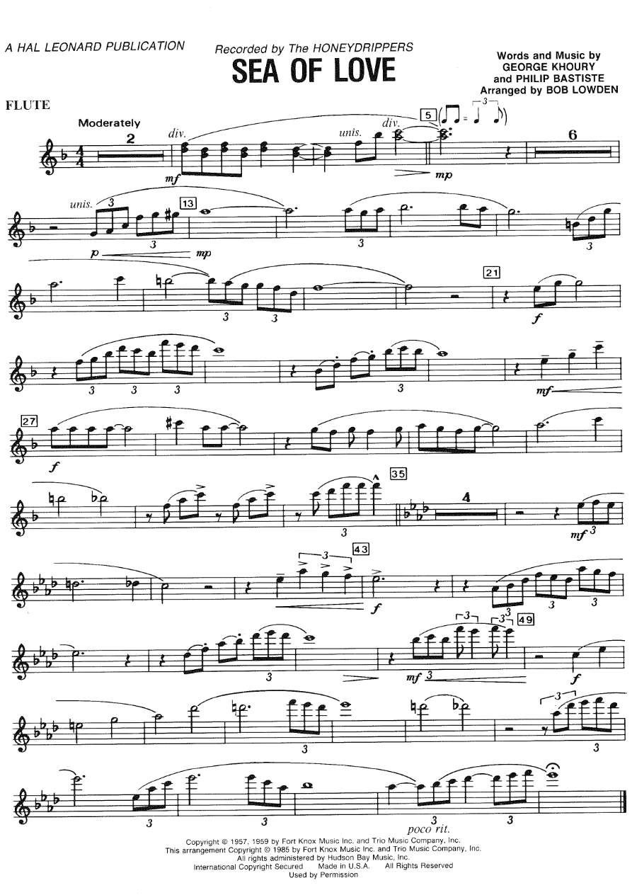 Sea Of Love — sheet music preview