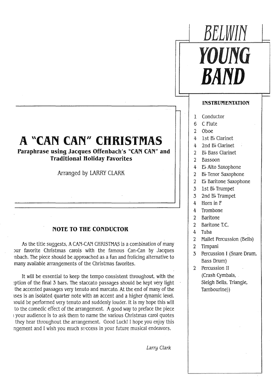 A 'Can Can' Christmas - arr. Clark — sheet music preview