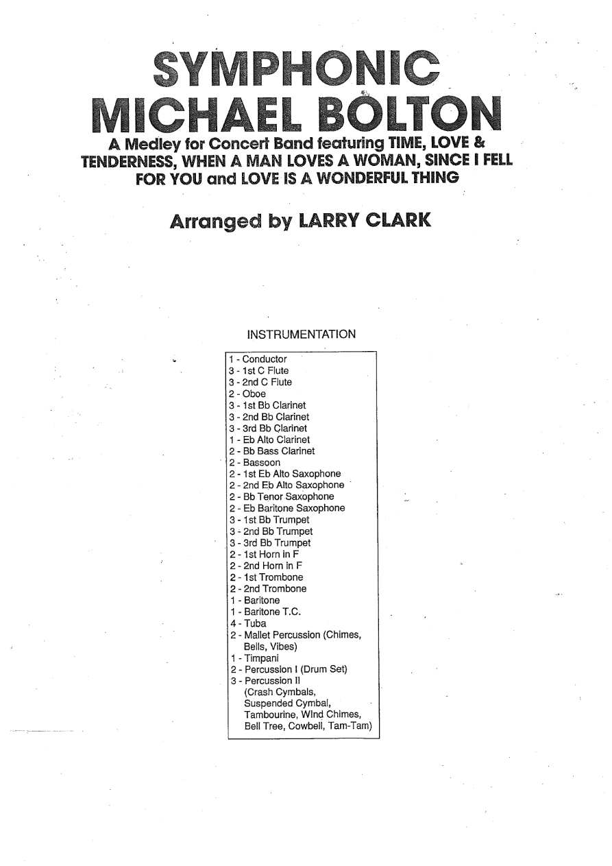 Symphonic Michael Bolton - arr. Larry Clark — sheet music preview