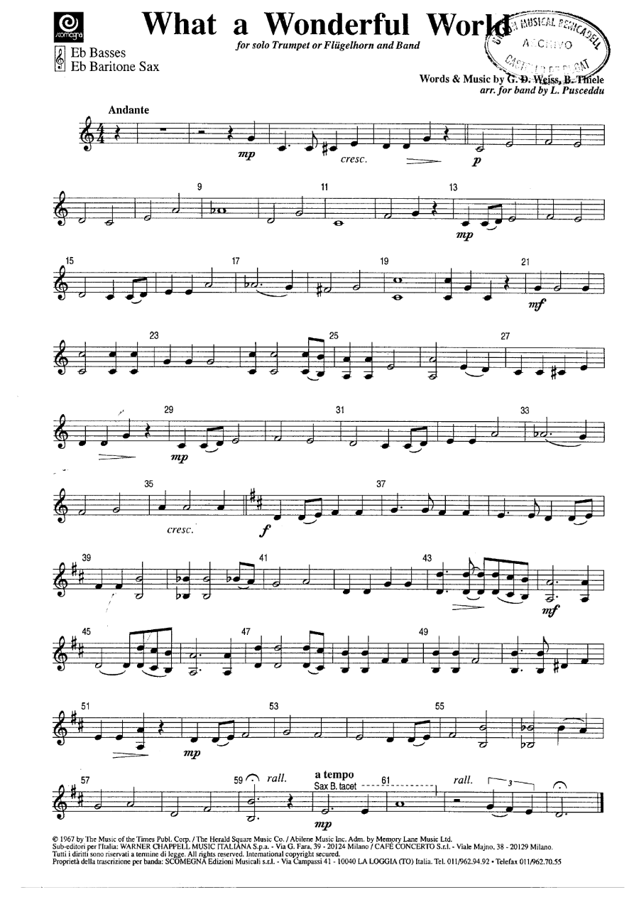 What a wonderful world - Sax Bariton Eb — sheet music preview