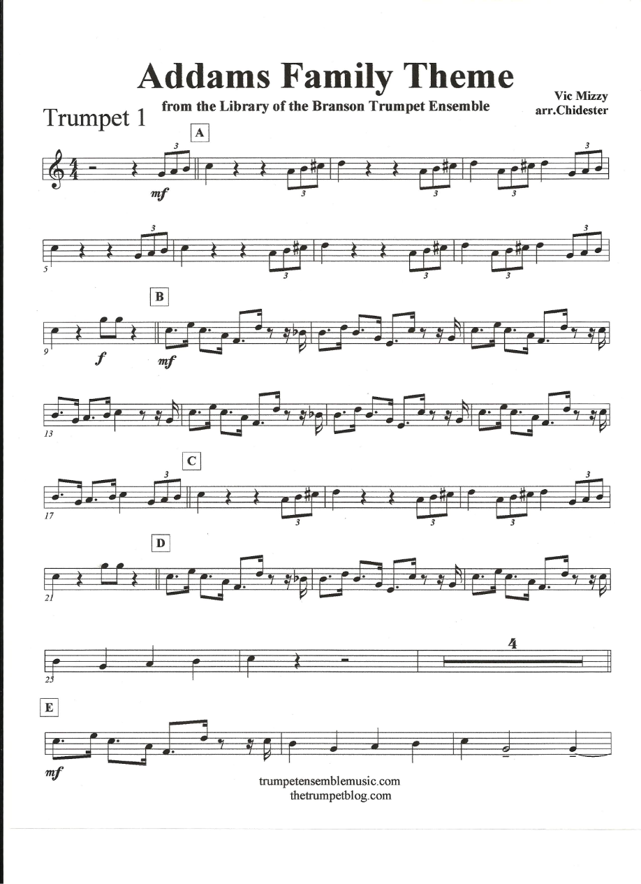 Addams-Family-Theme-Parts — sheet music preview
