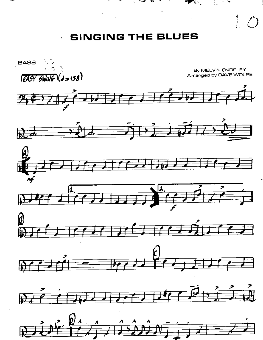 Singing the Blues-Bass — sheet music preview