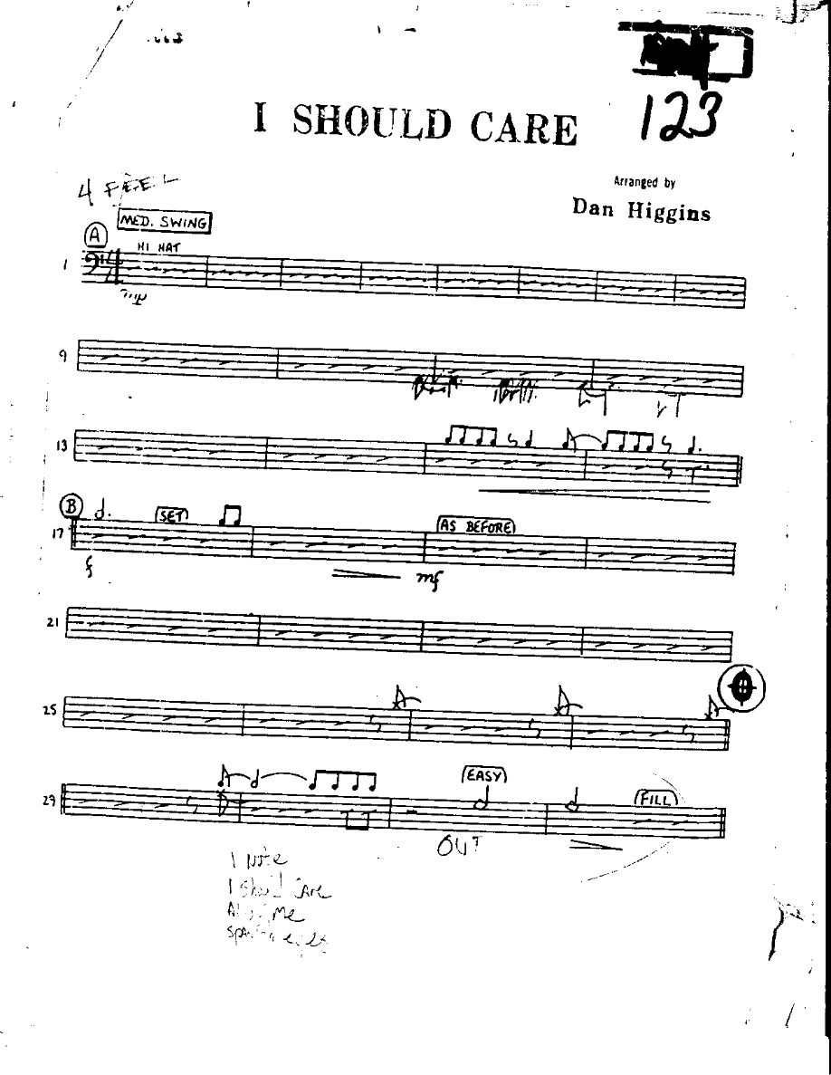 123- I Should Care-Drums — sheet music preview