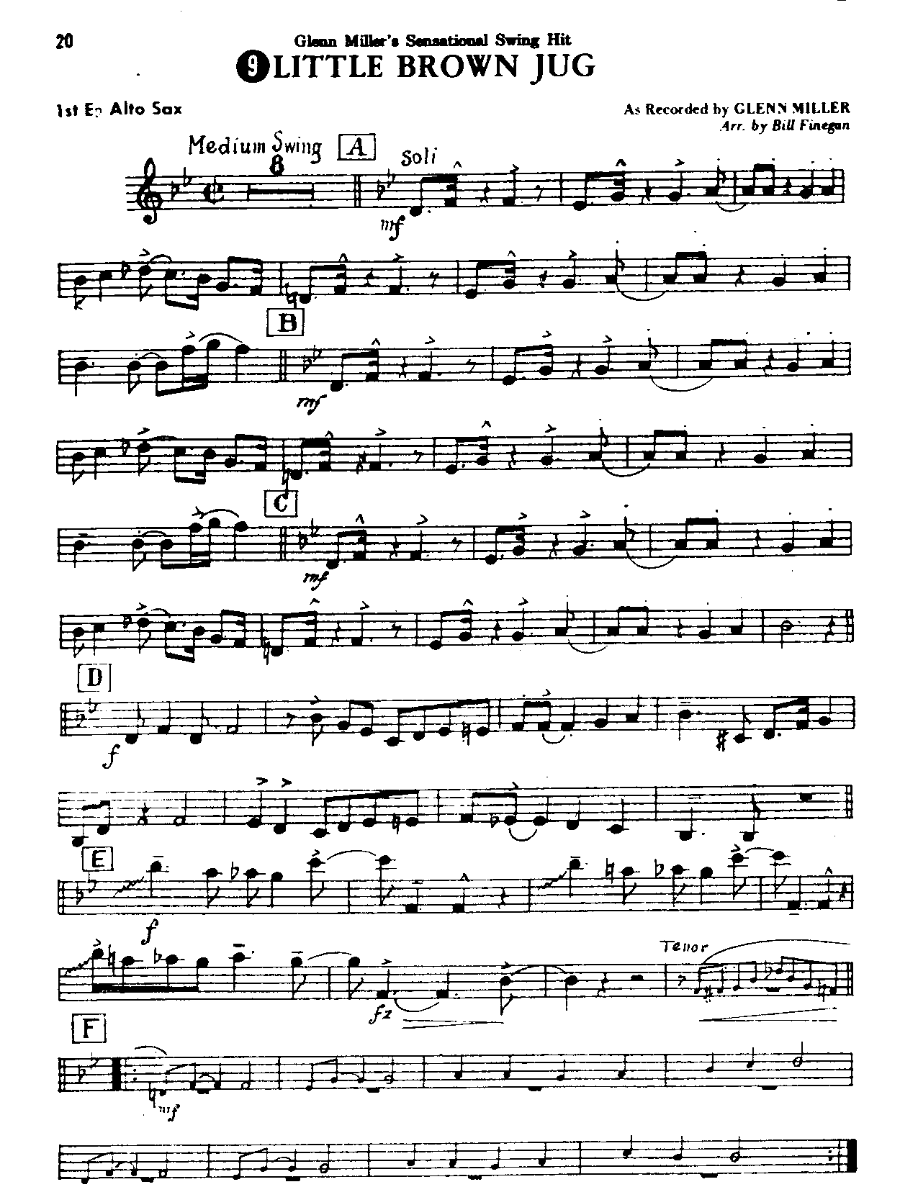 Circle 58-Little Brown Jug-Alto — sheet music preview
