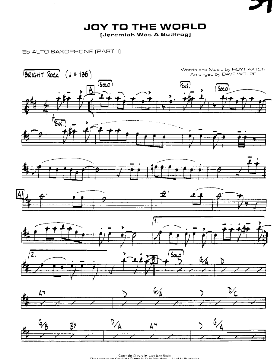 Joy to the World-Alto — sheet music preview