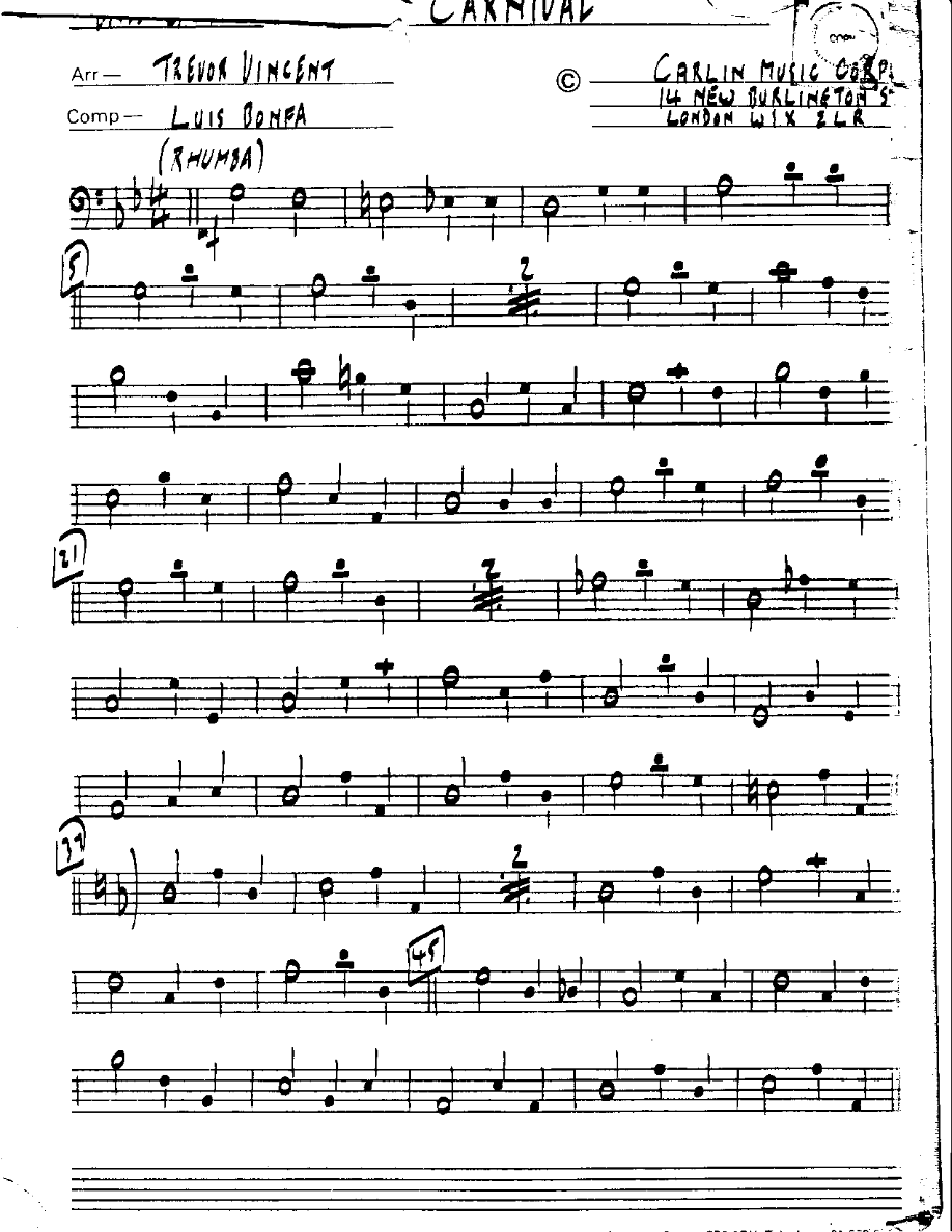 Carnival-Bass — sheet music preview