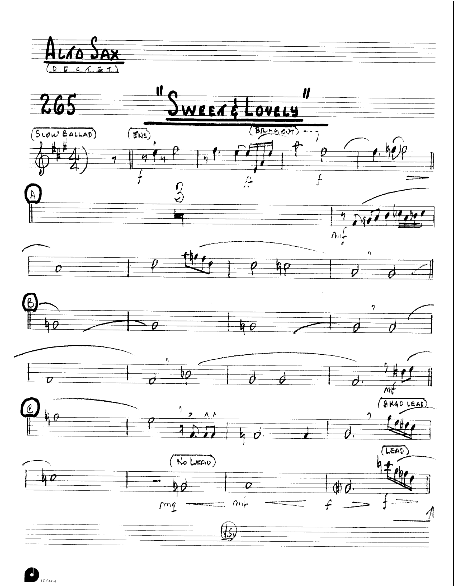 Sweet & Lovely (Kenton Dectet #265) 3213 — sheet music preview