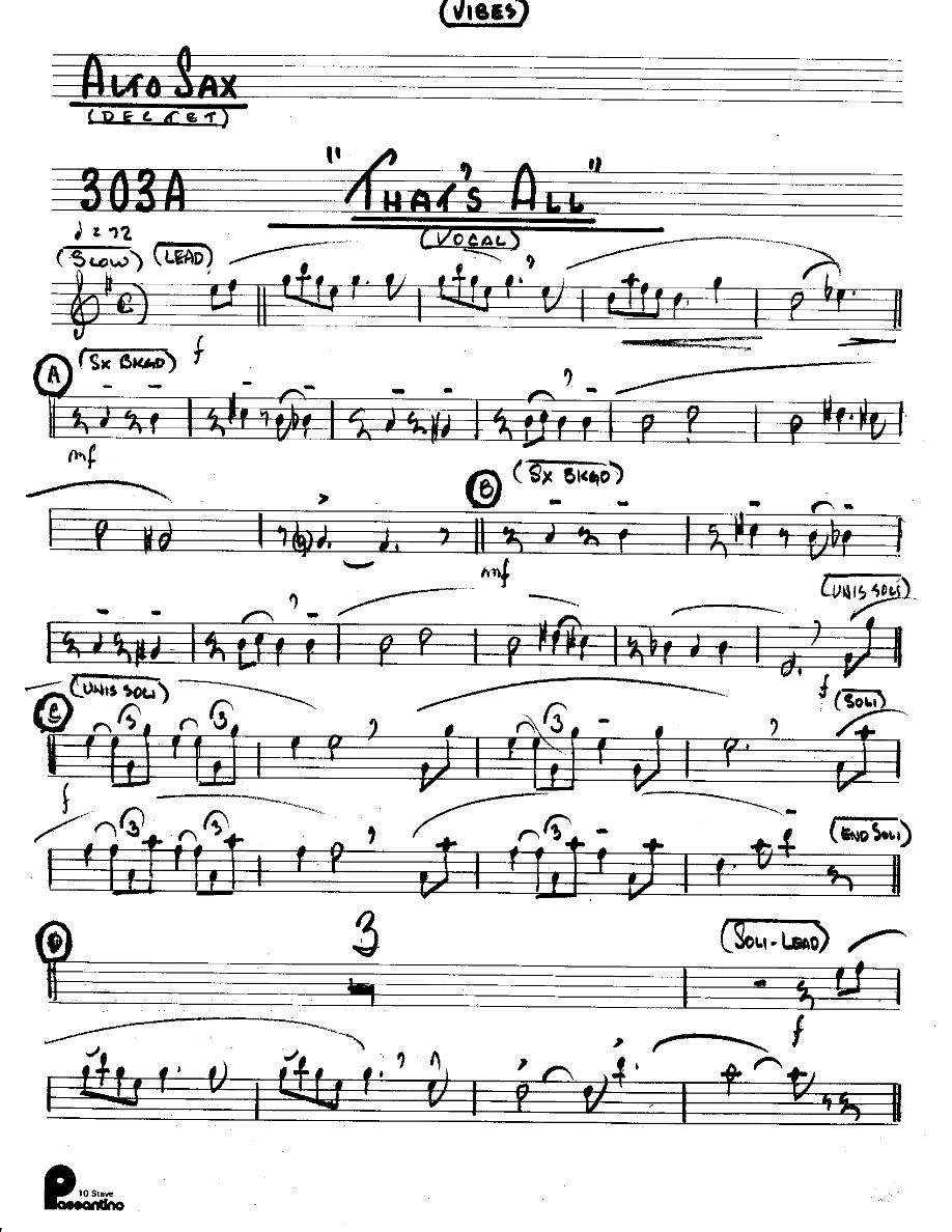That's All (Kenton Dectet #303A) 3214 Vibes FV-F — sheet music preview