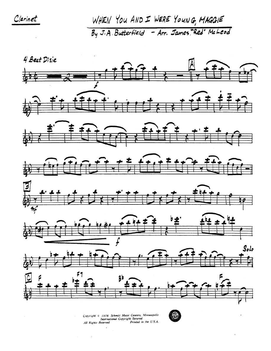 When You And I Were Young Maggie — sheet music preview
