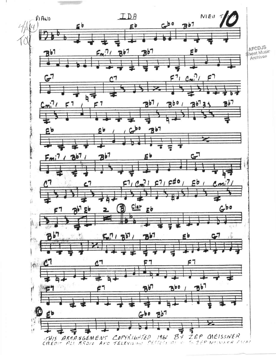 Ida — sheet music preview