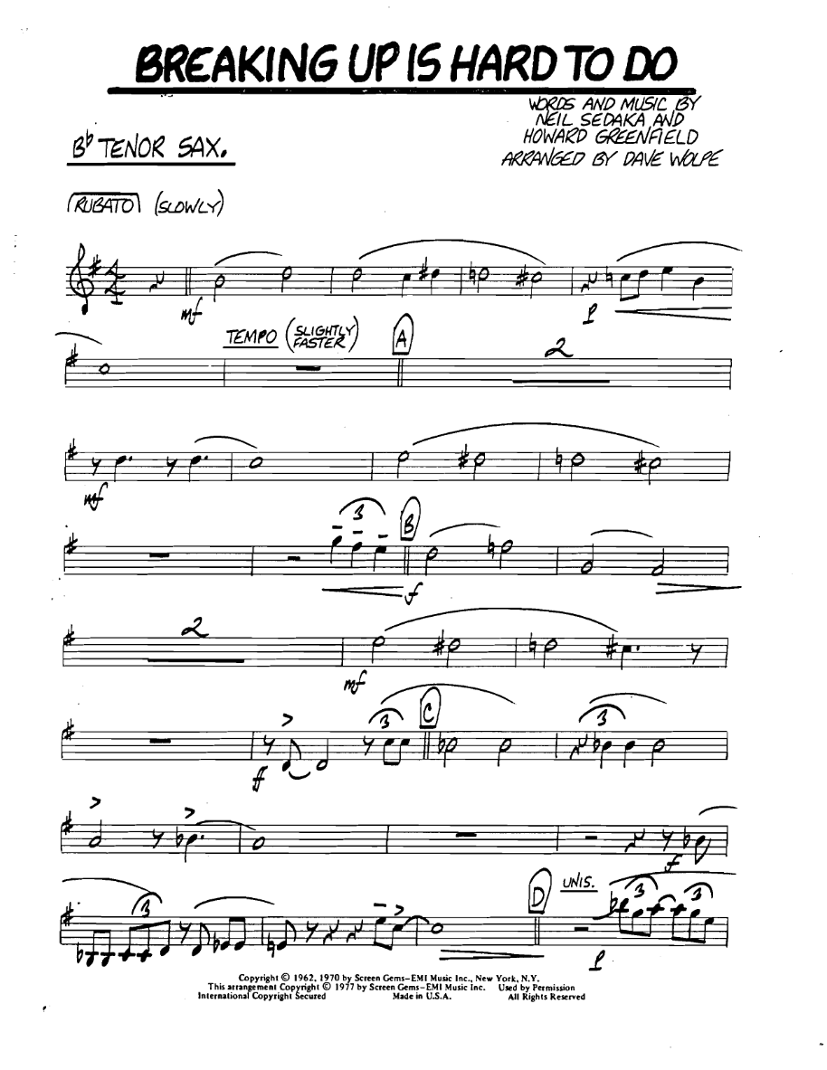 Breakingupishardtodo Bbtenorsax — sheet music preview