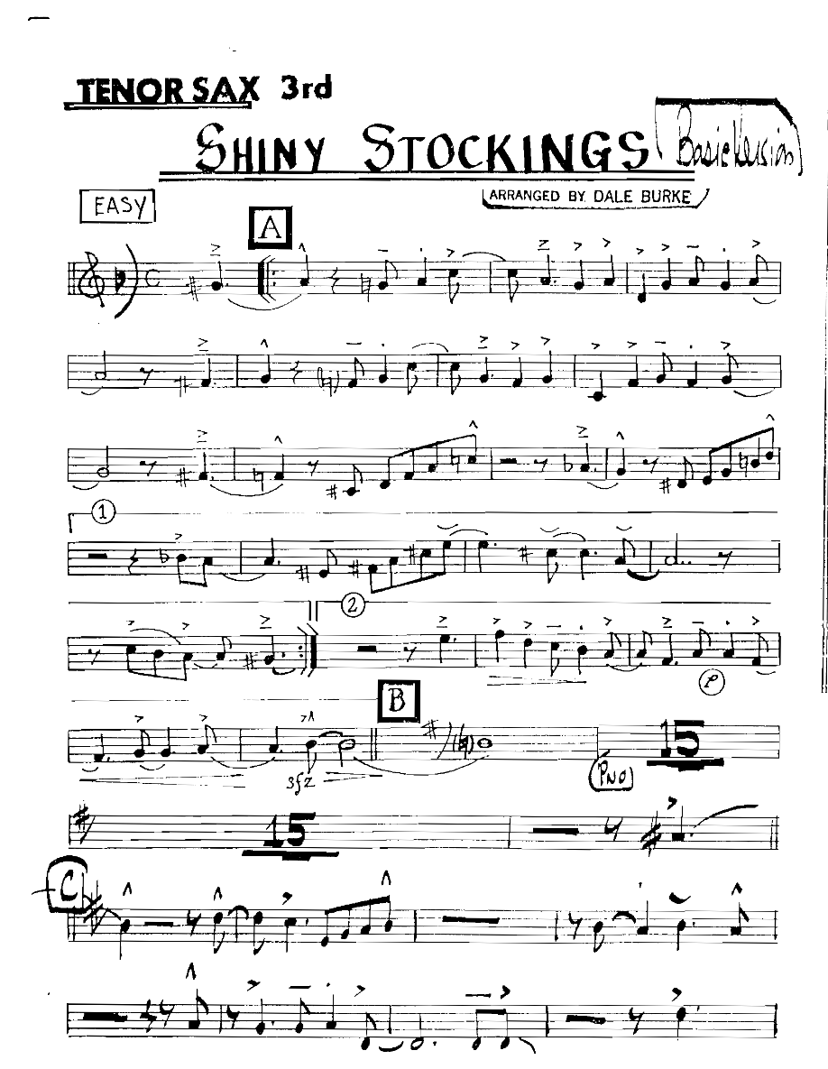 Basieversionshinystockings Tenorsax3 — sheet music preview