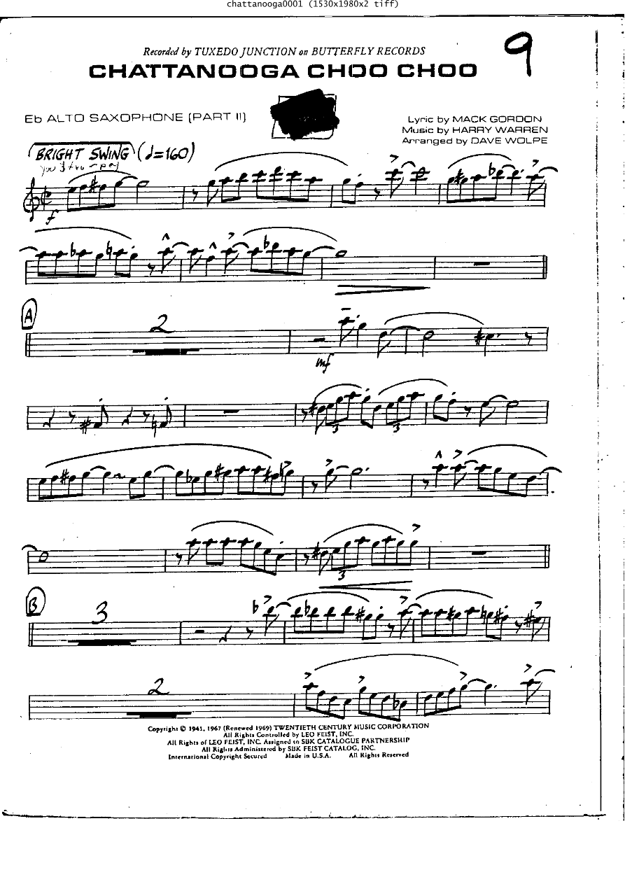 Chattanooga Rds — sheet music preview