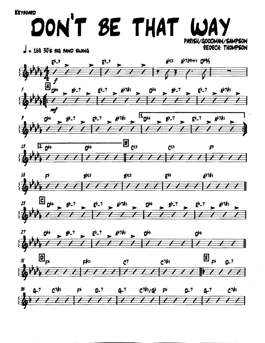 Dontbethatway Keyboard — sheet music preview