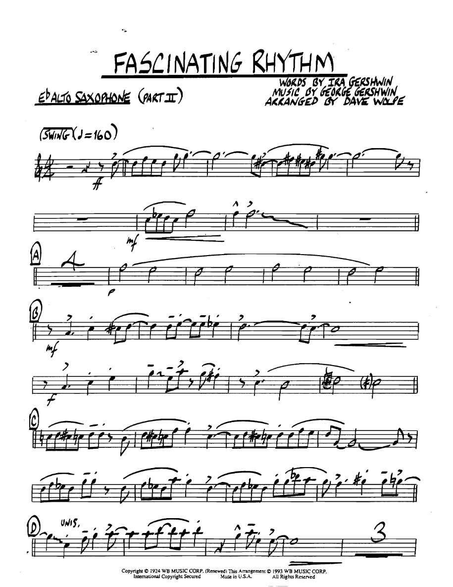 Fascinatingrhythm Ebaltosaxpart2 — sheet music preview