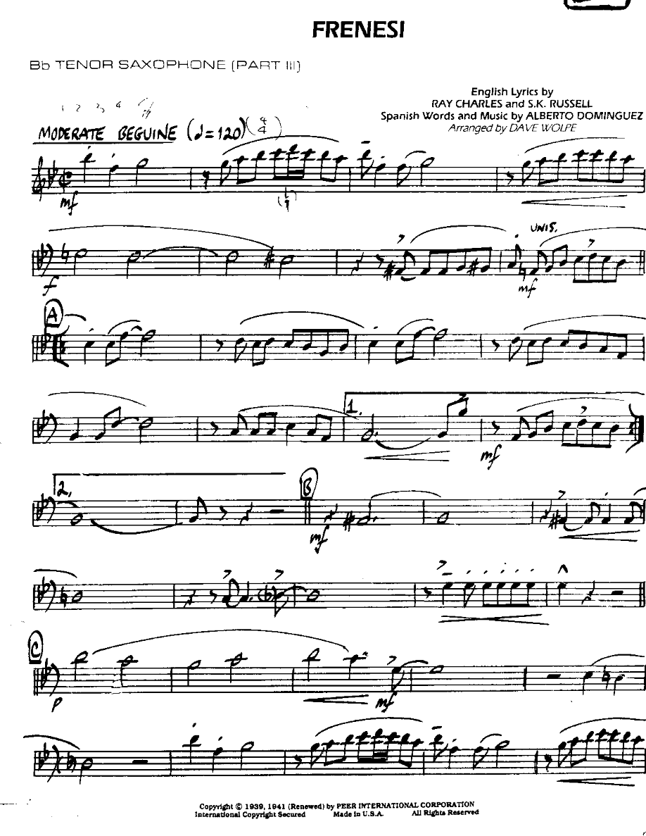 FRENESI — sheet music preview