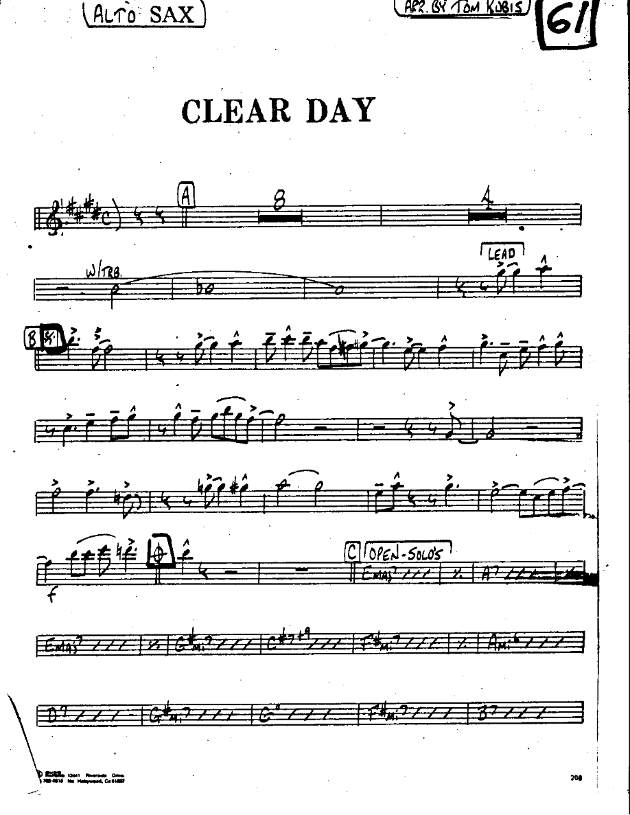 Clear Day — sheet music preview