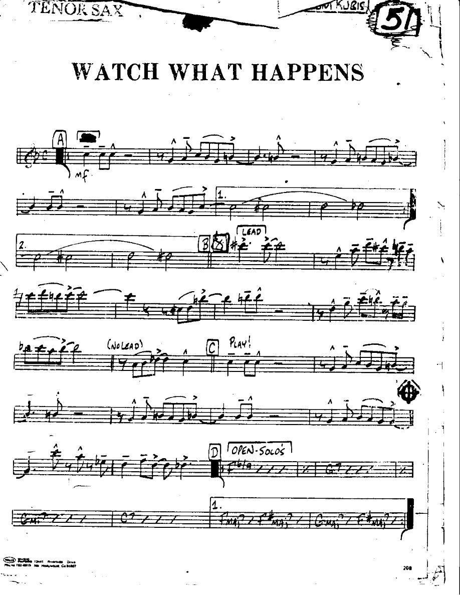 Watch What Happens — sheet music preview